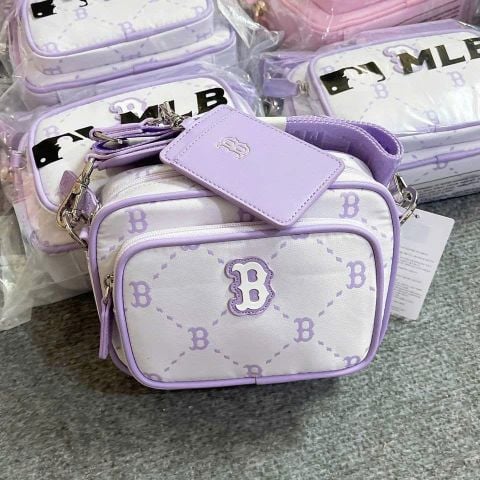 Túi MLB Diamond Monogram Camera Bag Boston Red Sox Purple - 7ACRMD45N-43IVS