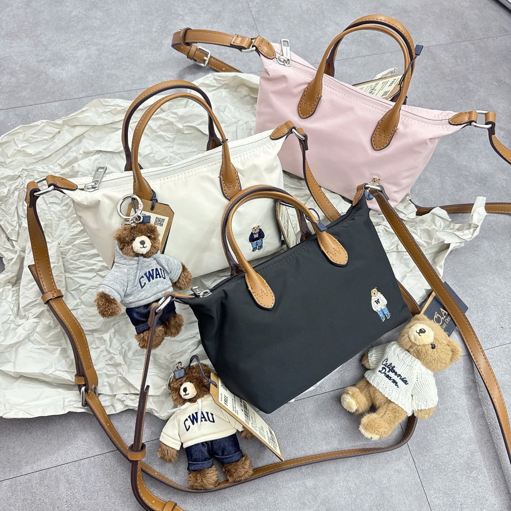  Túi Xách Whoau - Steve Nylon Mini Cross Bag Pink - WHBGG1111A 