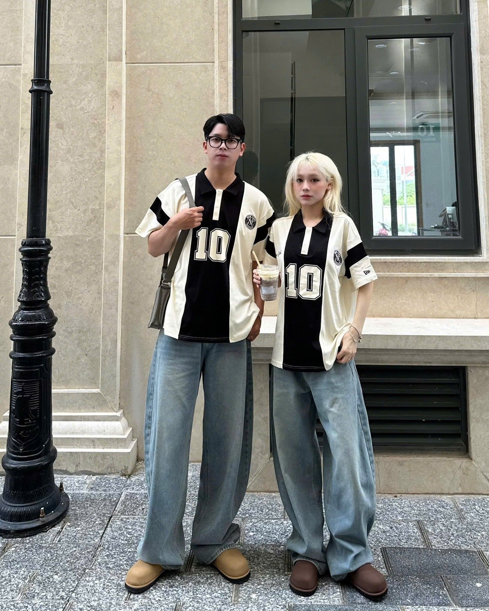  Áo Thun Polo New Era - [Unisex] NY Yankees Jersey 10 Stripe Black - 15488870 