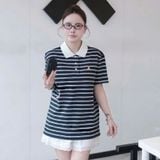  Áo Polo SPAO [Nữ] - Bear Sọc Ngang Navy SS26 