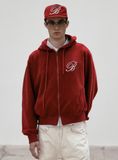  Áo Khoác [Unisex] Badblood - [w-hde24-022] Classic Logo Hooded ZipUp Red 