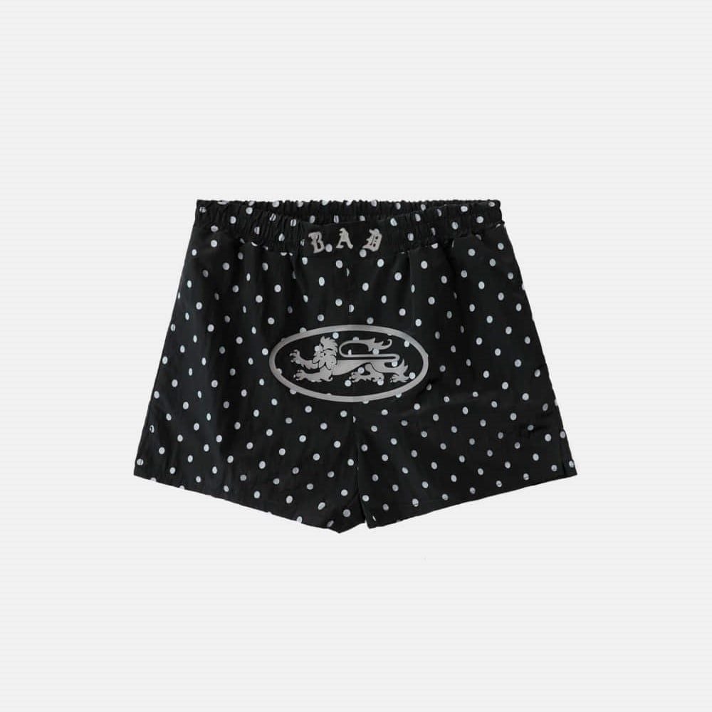  Quần Short [Unisex] Badblood - [w-srt25-044] Mystic Nylon Reflective Boxer Swim Shorts - Black Dot 