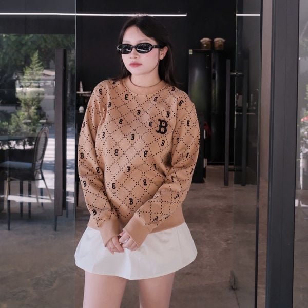 Áo Sweater MLB Korea - Dia Monogram Allover Jacquard Boston - 3AMTM0134