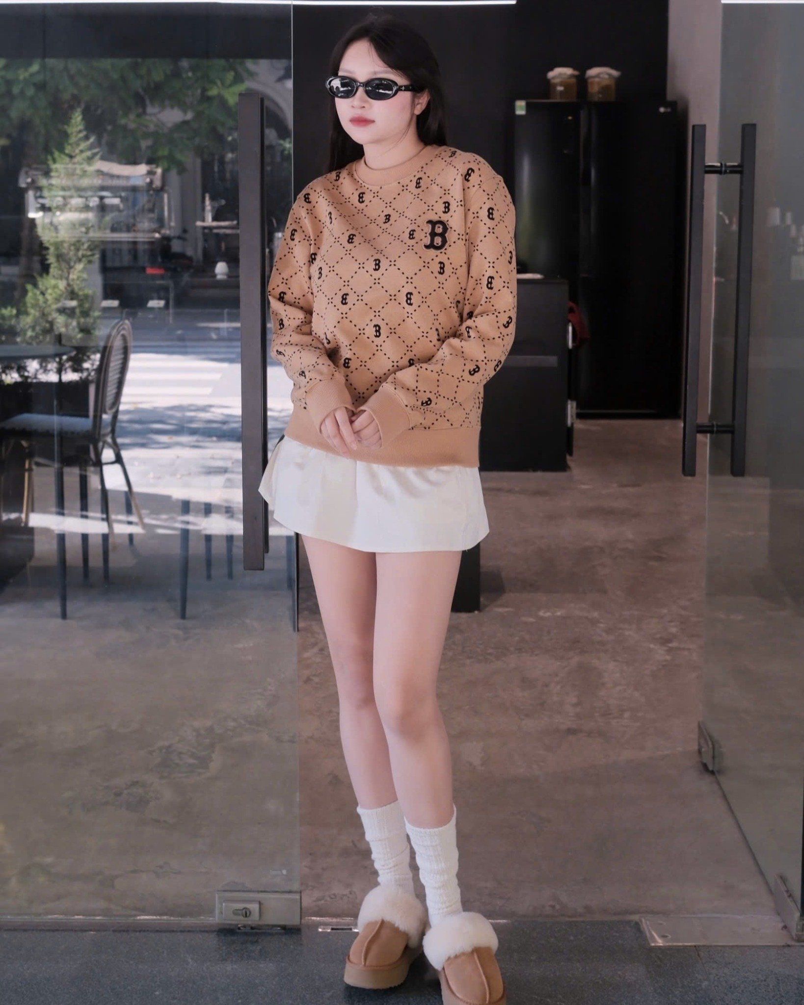  Áo Sweater MLB Korea - Dia Monogram Allover Jacquard Boston - 3AMTM0134 