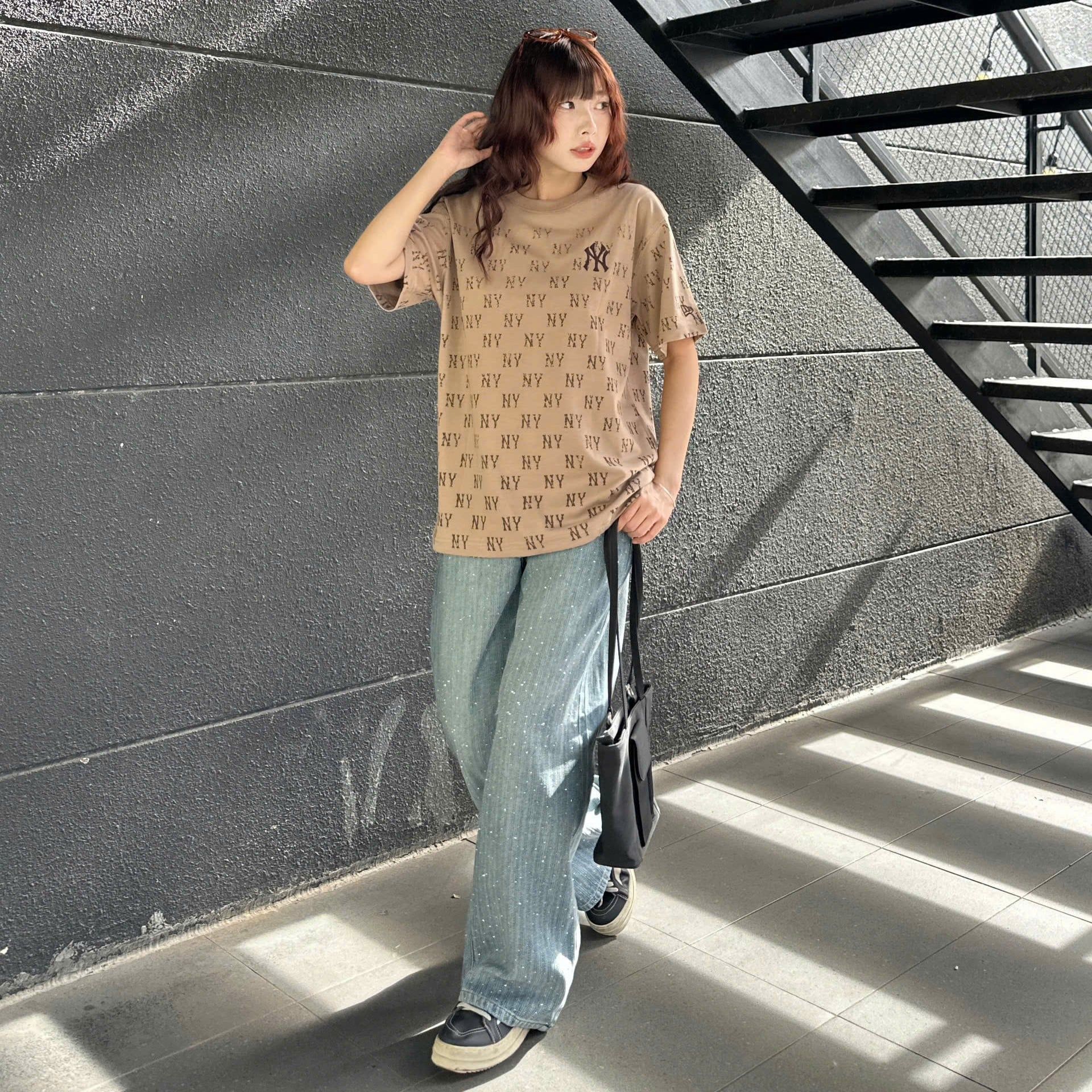  Áo Thun New Era - [Unisex] Monogram NY Yankees Brown 