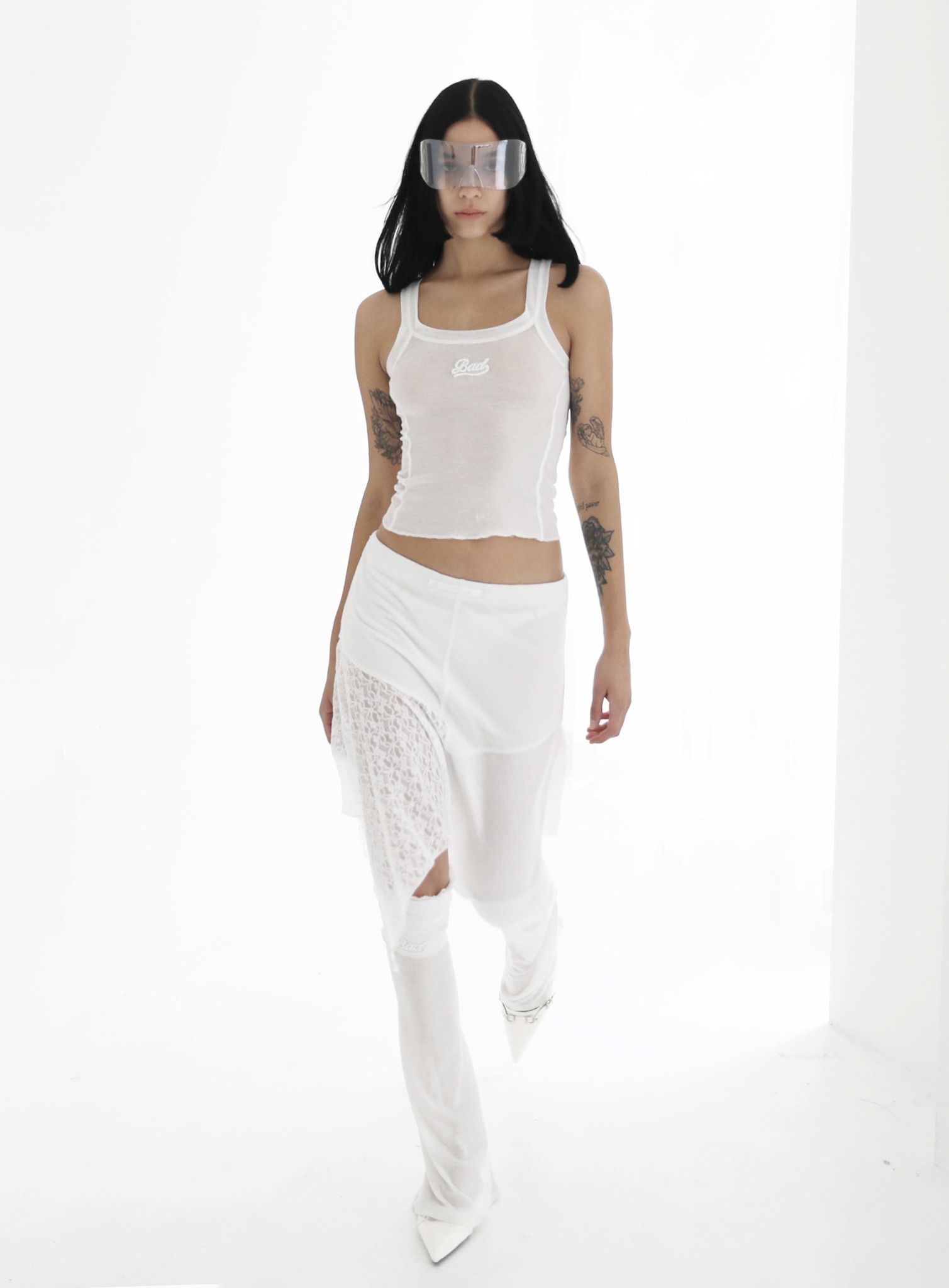  Áo Croptop [Nữ] Badblood - [w-tnk24-021] Second Skin Tank Top Cream 