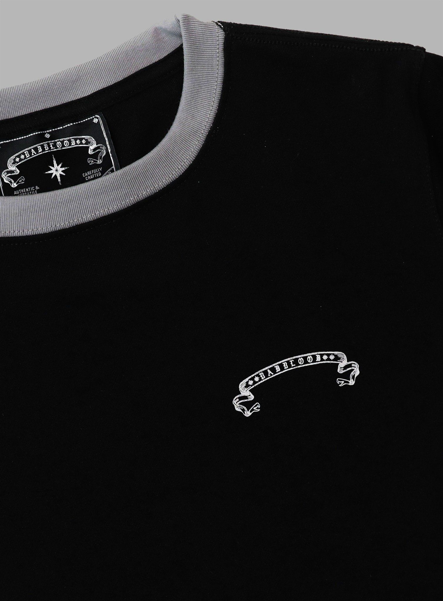  Áo Thun [Unisex] Badblood - [w-tee25-095] Cosmo Reflective Ringer T-Shirt Black 