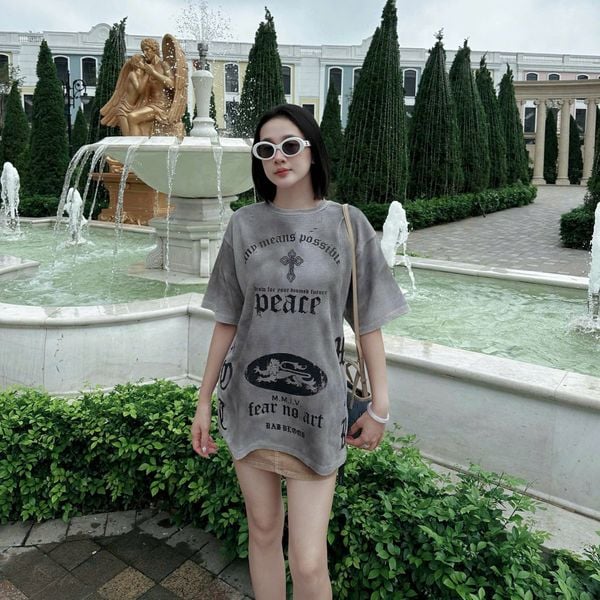  Áo Thun [Unisex] Badblood - [w-tee25-149] PEACE NOT WAR Dusty White 