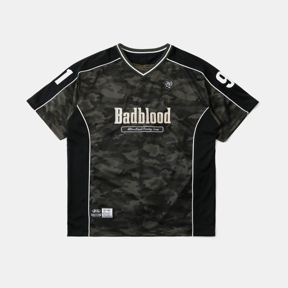 Áo Thun [Unisex] Badblood - [w-tee25-070] FON V-Neck Jersey Short Sleeve Green Camo 