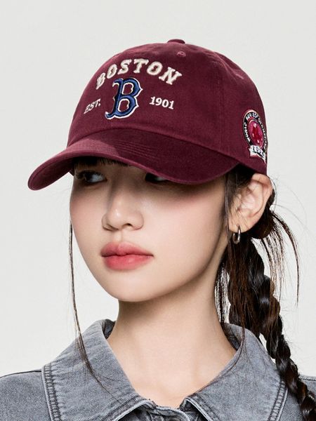 Nón MLB Korea - [Unisex] Vintage Cooperstown Patch Unstructured Ball Cap Boston Red Sox - 3ACPB105N-43WID