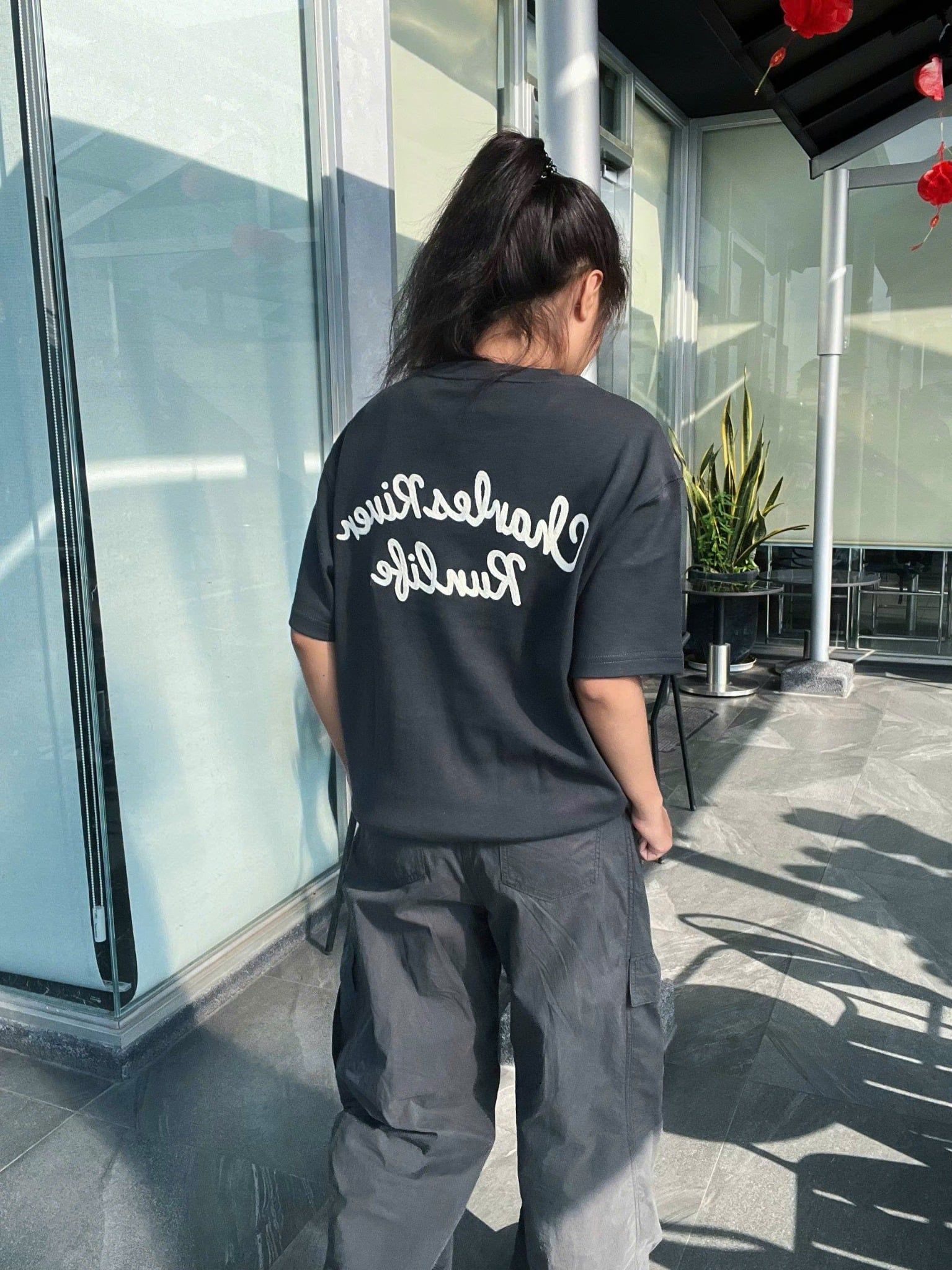  Áo Thun Chữ Thêu SPAO [Unisex] - CHARLES Chain Embroidery SPRPG24C61 