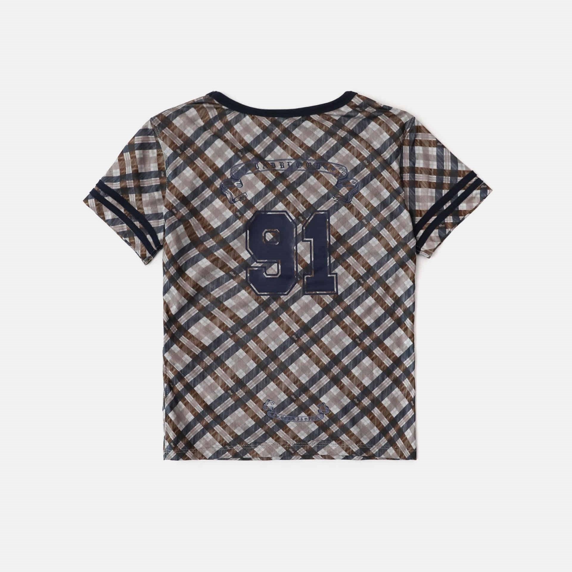  Áo Thun [Unisex] Badblood - [w-tee25-111] 91 V-neck Jersey T-shirt Beige 