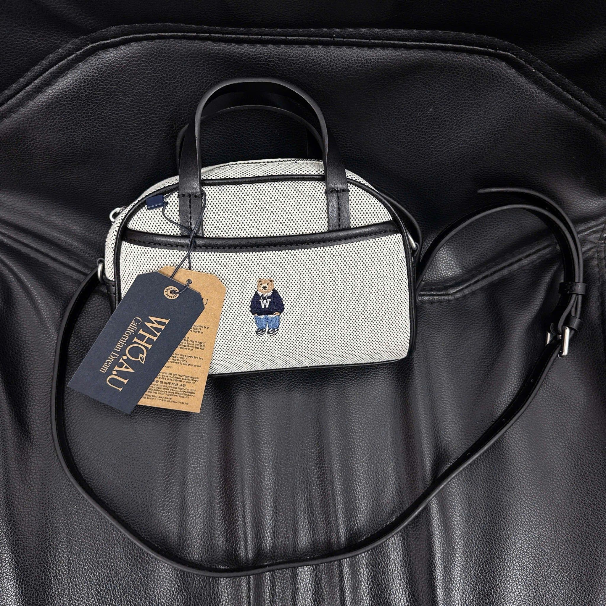  Túi Xách Whoau - Steve Canvas Mini Tote Bag Black/Gray - WHBGG2223A 