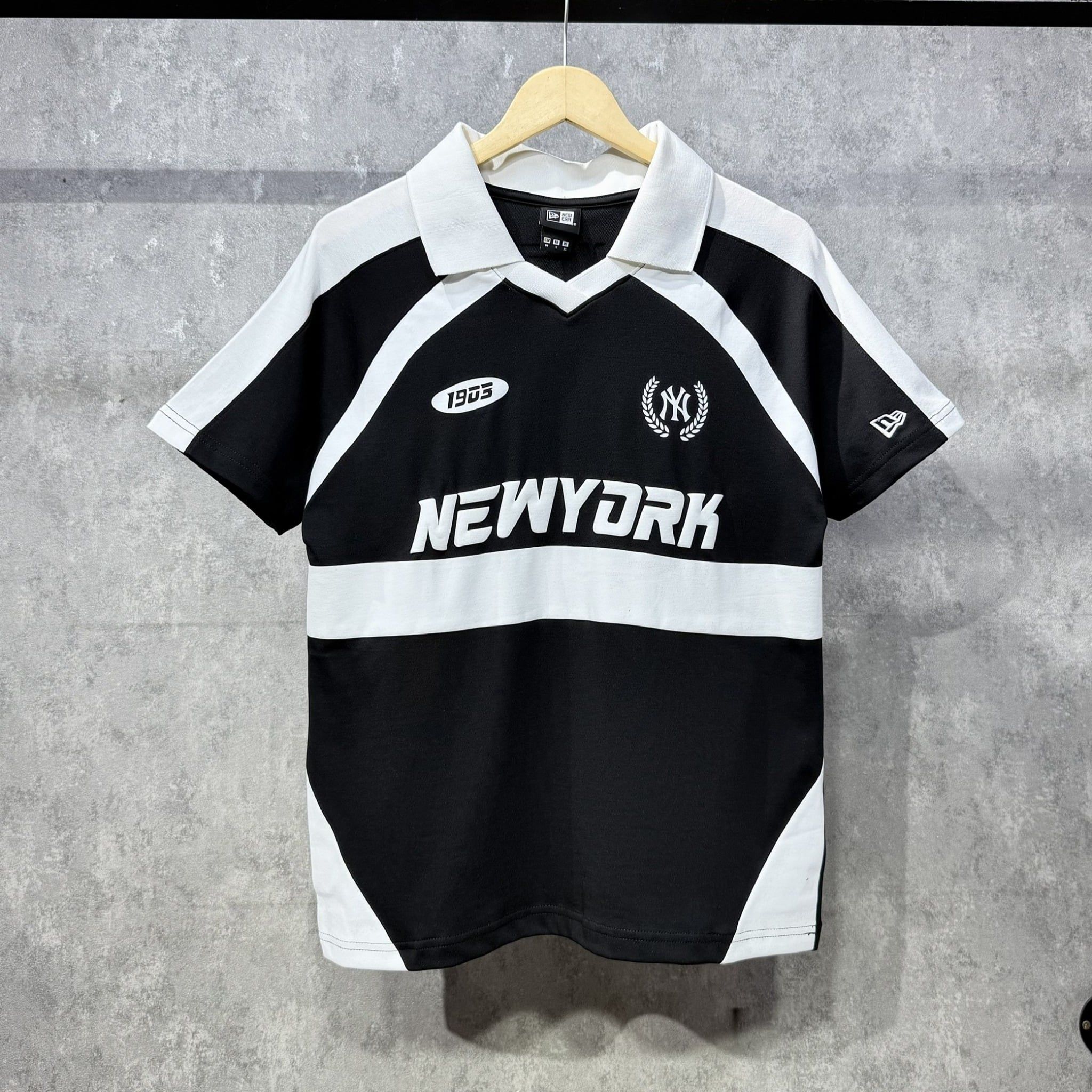  Áo Thun Polo New Era - [Unisex] NY Racing Style Black/White 