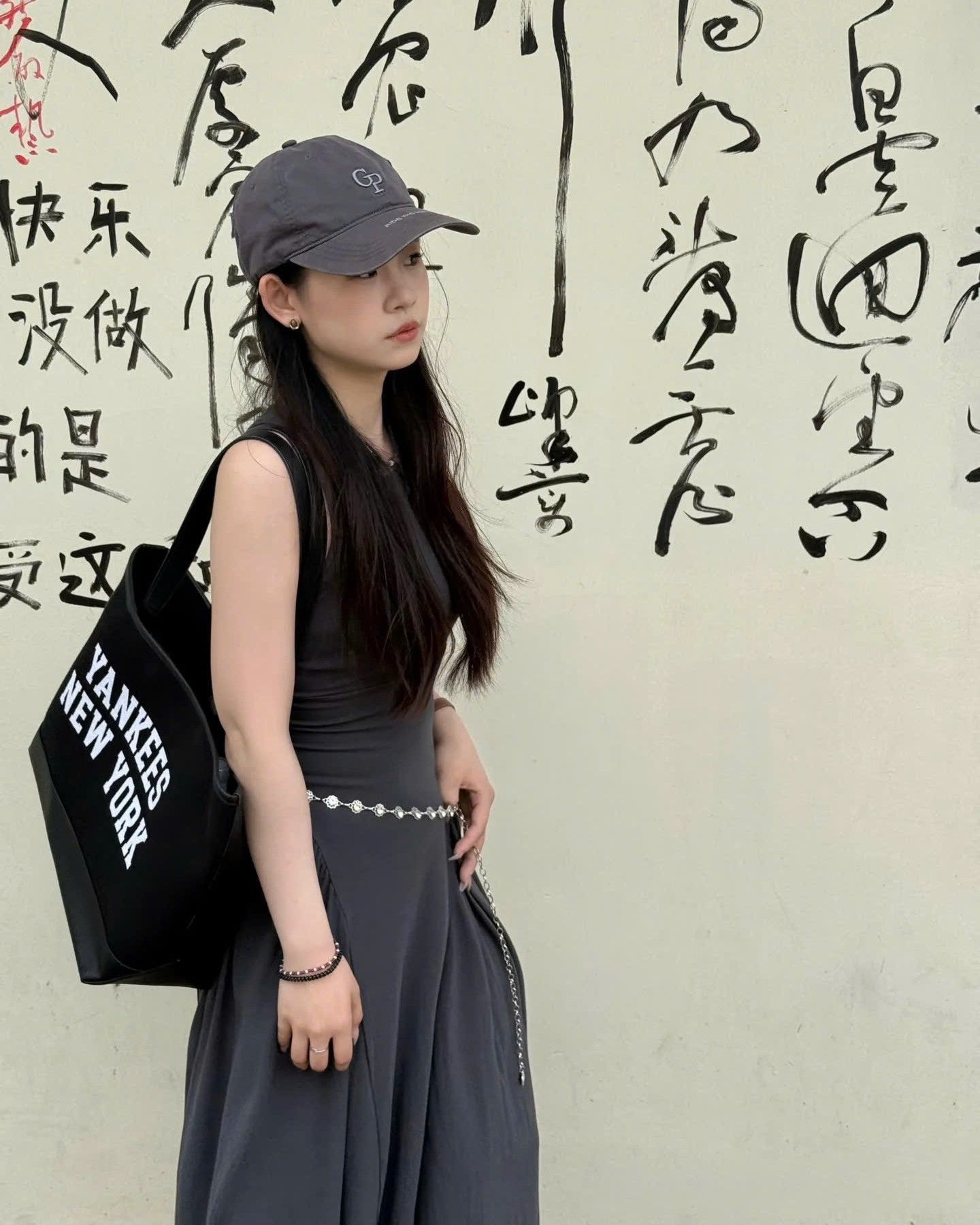  Túi Xách MLB Korea - Varsity Jacquard Shopper Bag New York Yankees Black - 3AORL104N-50BKS 