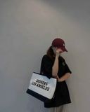  Túi Xách MLB Korea - Varsity Los Angeles Dodgers Shopper Bag 3AORL104N-07CRM 