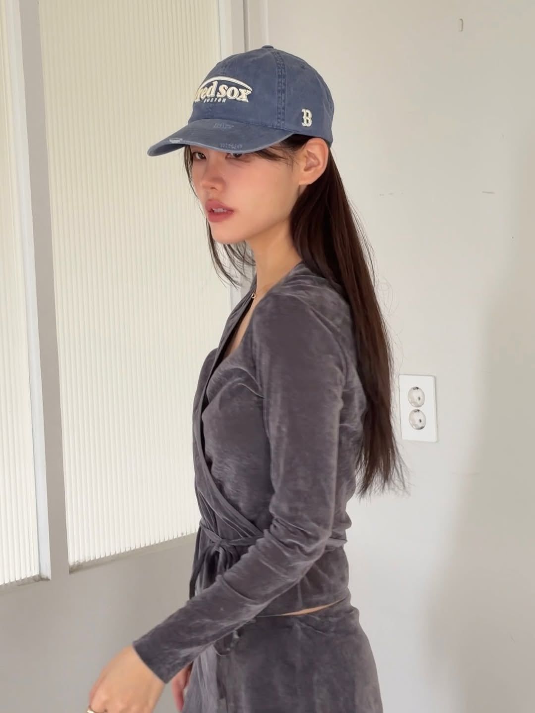  Nón MLB Korea - [Unisex] Vintage Damaged Curve Logo Unstructured Ball Cap - 3ACPV106N 