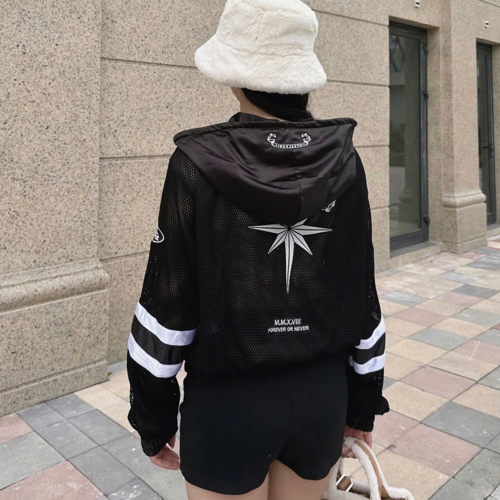  Áo Khoác Lưới Badblood - [w-hde25-034] Workshop Net Rugby Black 