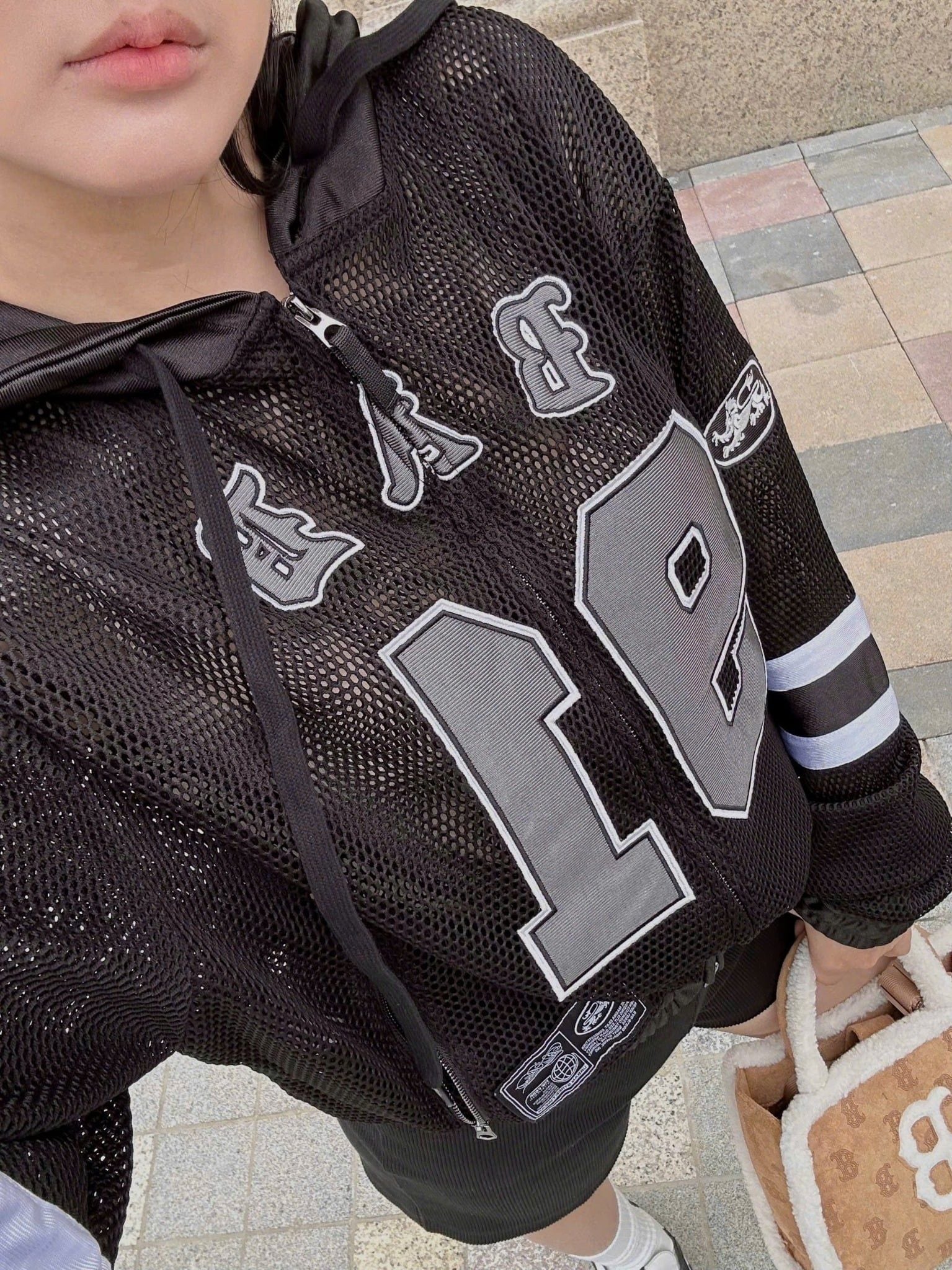  Áo Khoác Lưới Badblood - [w-hde25-034] Workshop Net Rugby Black 