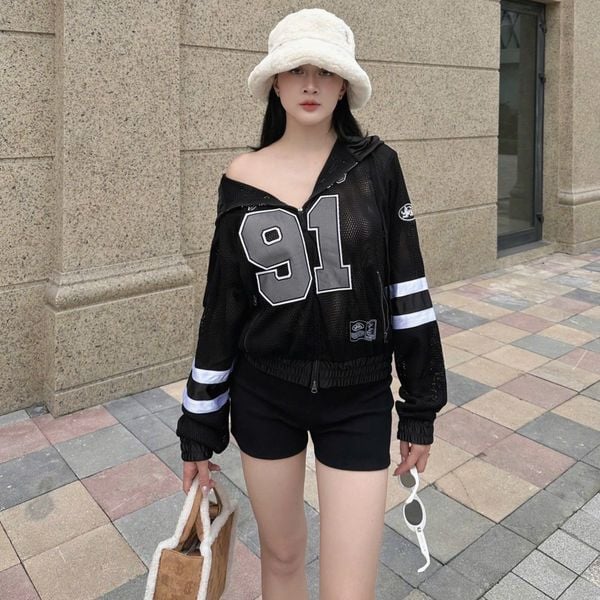 Áo Khoác Lưới Badblood - [w-hde25-034] Workshop Net Rugby Black