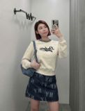  Áo Sweater [Nữ] MLB Korea - Varsity Cursive NY Yankees - 3FMTV0344-07OTS 