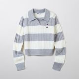  Áo Sweater Crop SPAO [Nữ] - Woody Cable Half-Open Gray - SPKWF49G50 