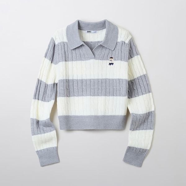 Áo Sweater Crop SPAO [Nữ] - Woody Cable Half-Open - SPKWF49G50