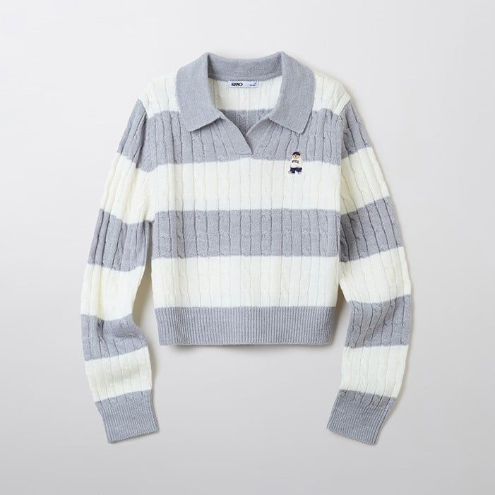  Áo Sweater Crop SPAO [Nữ] - Woody Cable Half-Open Gray - SPKWF49G50 