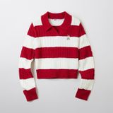 Áo Sweater Crop SPAO [Nữ] - Woody Cable Half-Open Red - SPKWF49G50 