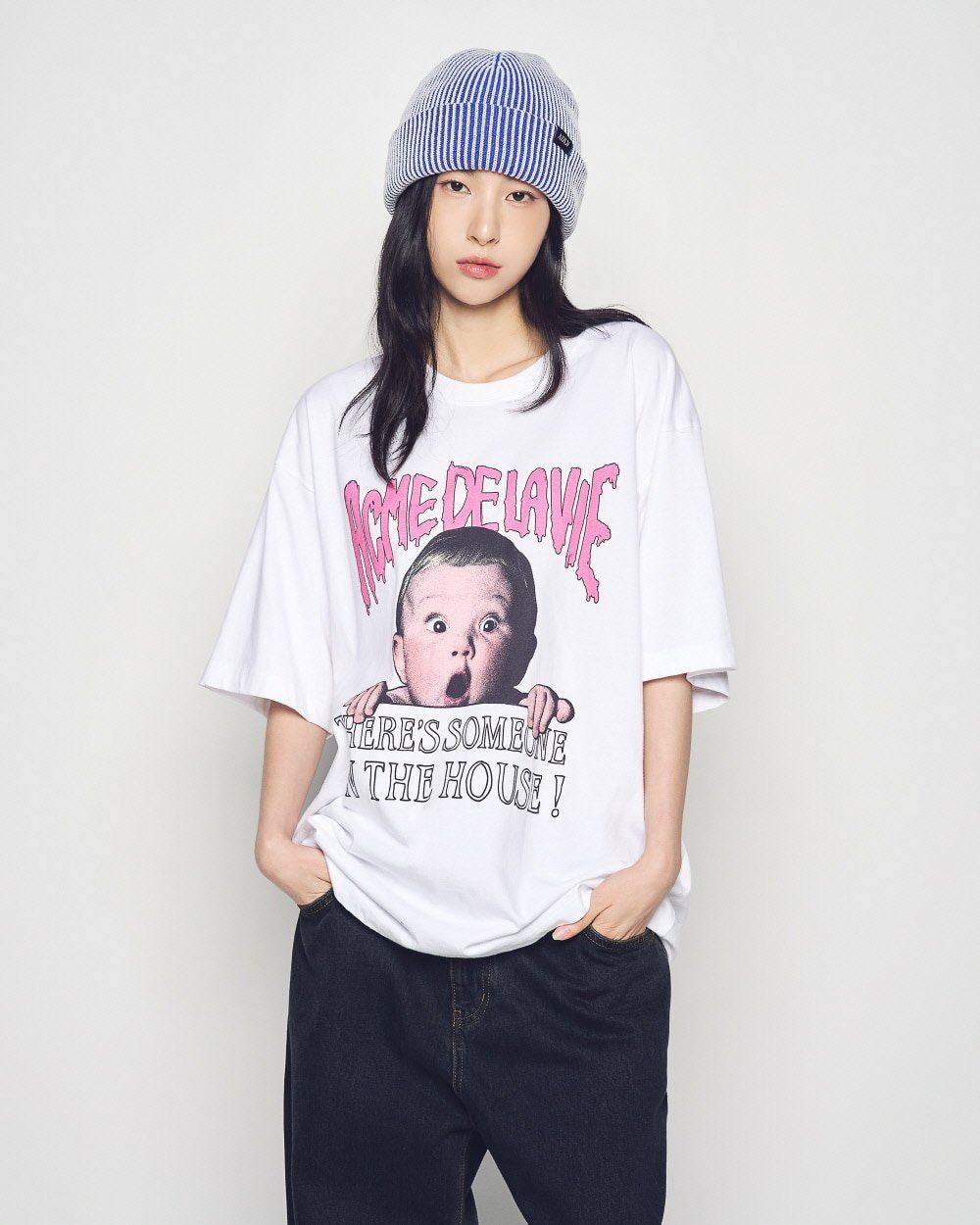  Áo thun [Unisex] ADLV - Acmédelavie Baby Face Scream Boy Halloween White 