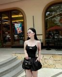  Áo Hai Dây [Nữ] Badblood - [w-tnk24-034] Wendy Spaghetti Strap Tank Top Black 