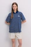  Áo Polo MLB - Varsity Stripe Oversized Collared T-shirt NY - 3APQV0343 