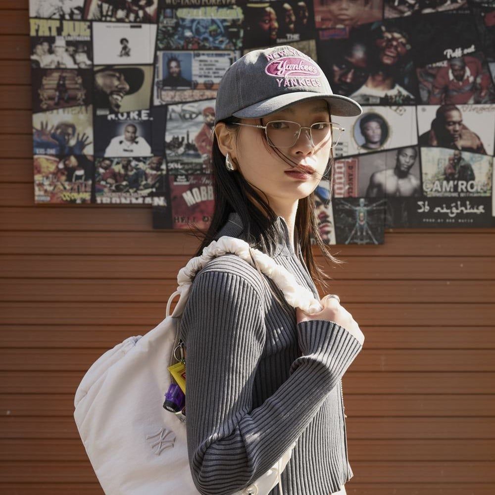  Nón MLB Korea - Varsity Vintage Oval Stitch Cursive Unstructured NY - 3ACPV055N-50CGS 