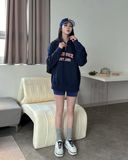  Áo Sweater MLB Korea - Varsity Overfit Half-Zip Boston Navy - 3AMTV0341-43NYS 