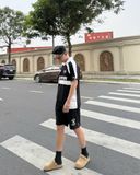  Áo Thun Polo New Era - [Unisex] NY Racing Style Black/White 