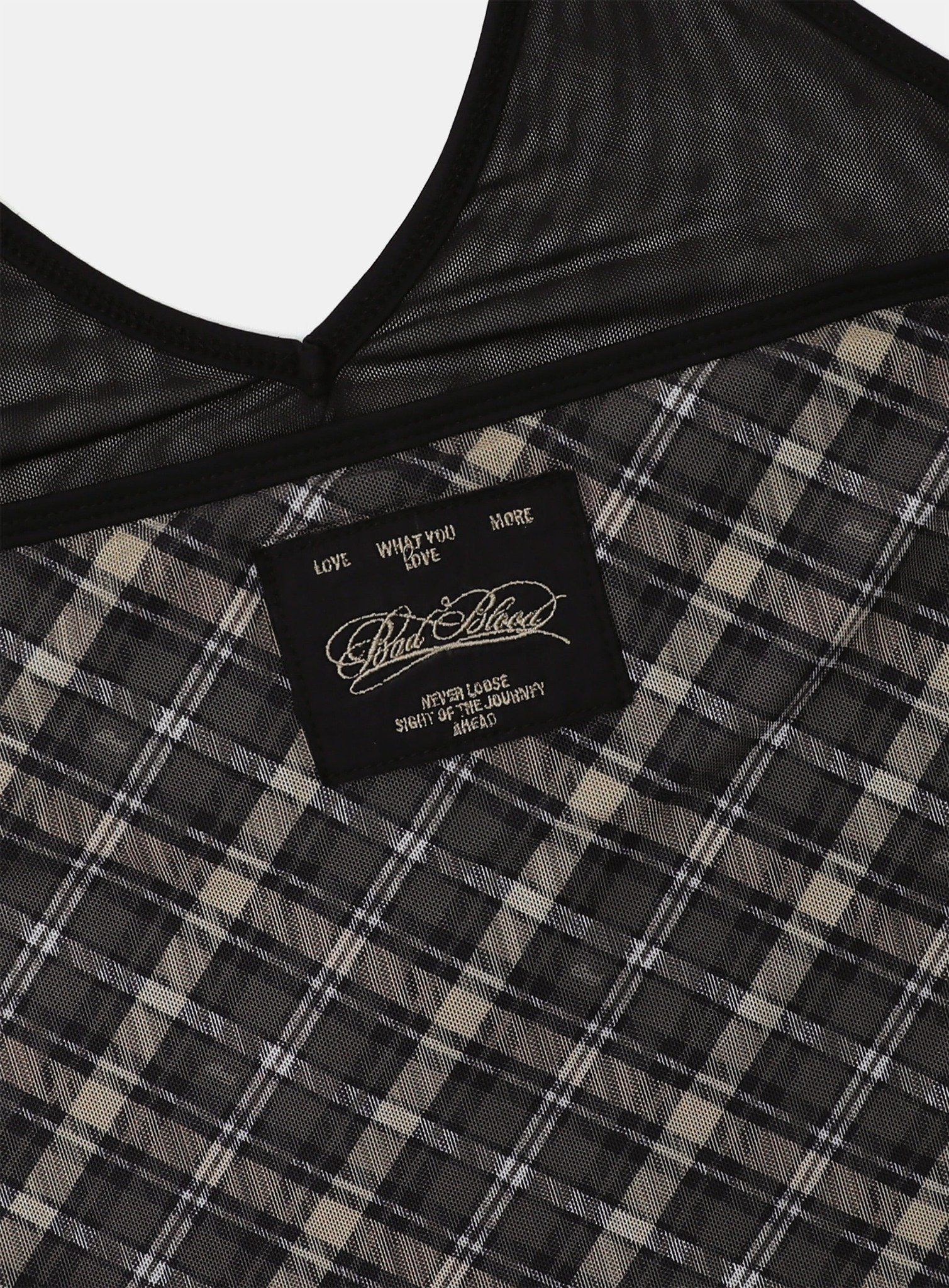  Áo Hai Dây [Nữ] Badblood - [w-tnk25-016] Vintage Club Halter Tank Check Brown 