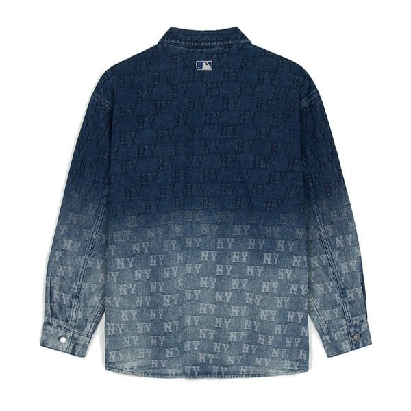  Áo Sơ Mi Jean MLB [Unisex] - Classic Monogram Gradient Jacquard Denim Shirt NY Yankees - 3ADRM0751-50NYD 