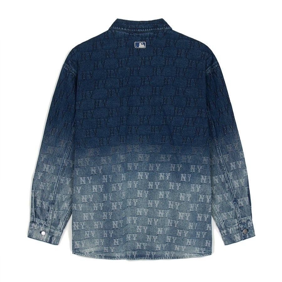  Áo Sơ Mi Jean MLB [Unisex] - Classic Monogram Gradient Jacquard Denim Shirt NY Yankees - 3ADRM0751-50NYD 
