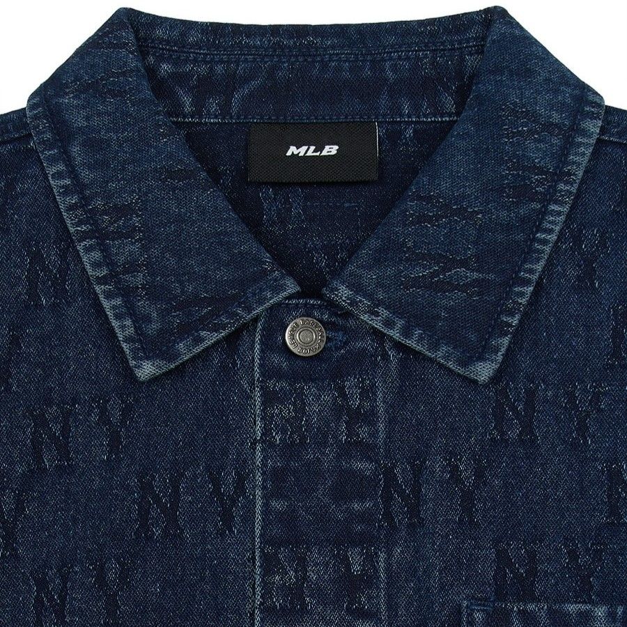  Áo Sơ Mi Jean MLB [Unisex] - Classic Monogram Gradient Jacquard Denim Shirt NY Yankees - 3ADRM0751-50NYD 