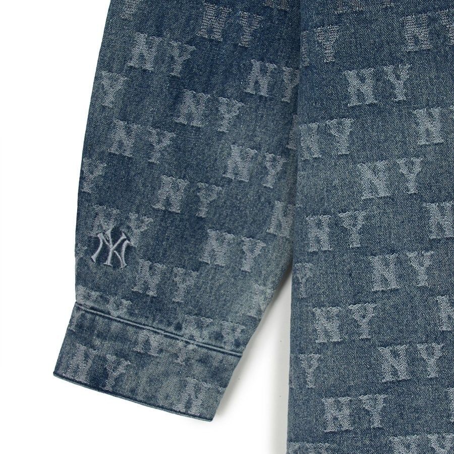  Áo Sơ Mi Jean MLB [Unisex] - Classic Monogram Gradient Jacquard Denim Shirt NY Yankees - 3ADRM0751-50NYD 