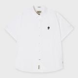  Áo Sơ Mi WHOAU [Unisex] - Steve Loose Fit Short Sleeve Shirts White - WHYAG2511F 