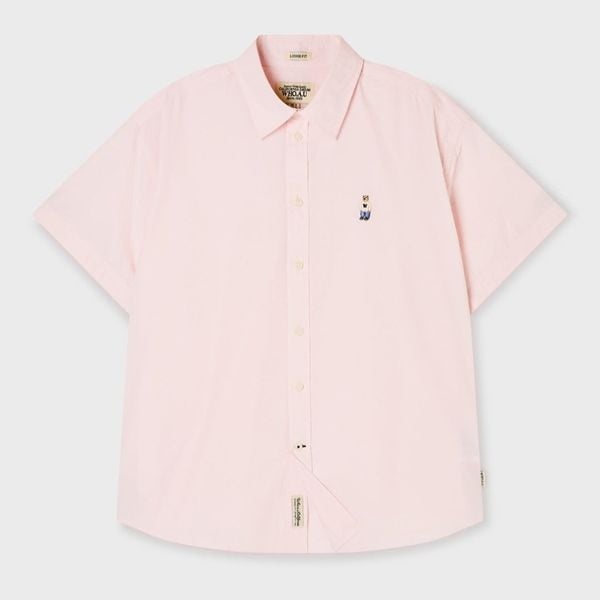 Áo Sơ Mi WHOAU [Unisex] - Steve Loose Fit Short Sleeve Shirts Pink - WHYAG2511F