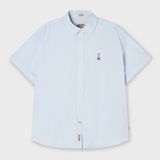 Áo Sơ Mi WHOAU [Unisex] - Steve Loose Fit Short Sleeve Shirts Blue - WHYAG2511F 