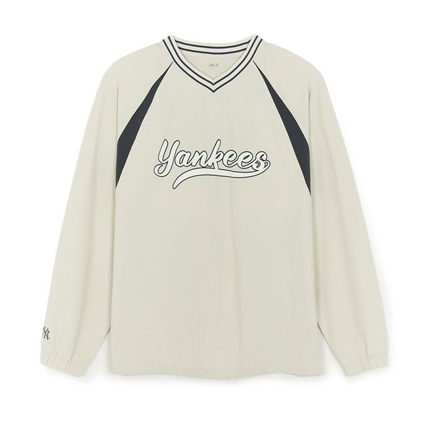 Áo Sweater MLB Korea - Varsity Sportive Curlsive Woven Yankees - 3AMTV1254-50CRD
