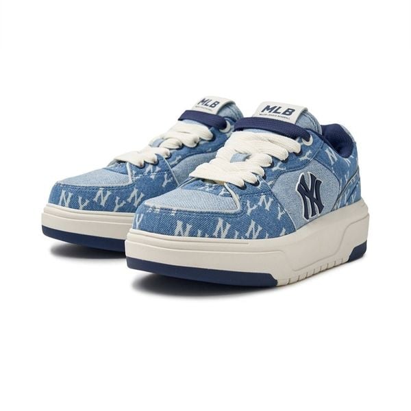 Giày MLB Korea Chunky Liner Denim Classic Mono NY Yankees - 3ASXCDC4N-50BLS