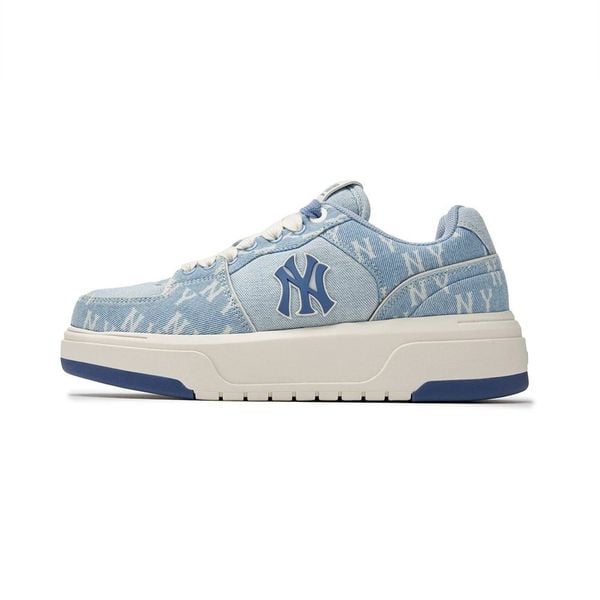 Giày MLB Korea Chunky Liner Denim Classic Mono New York Yankees Skyblue - 3ASXCDC4N-50SBS