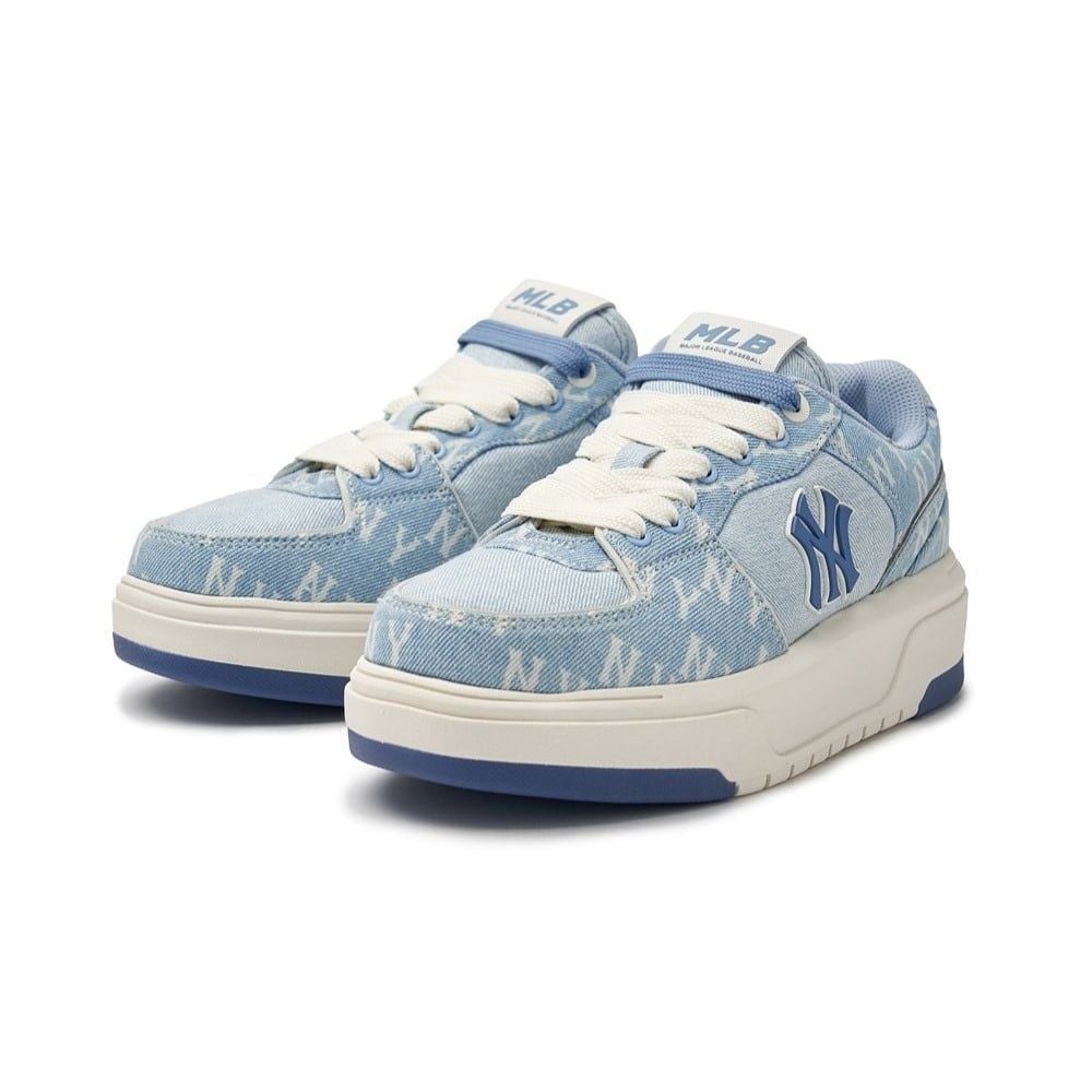  Giày MLB Korea Chunky Liner Denim Classic Mono New York Yankees Skyblue - 3ASXCDC4N-50SBS 