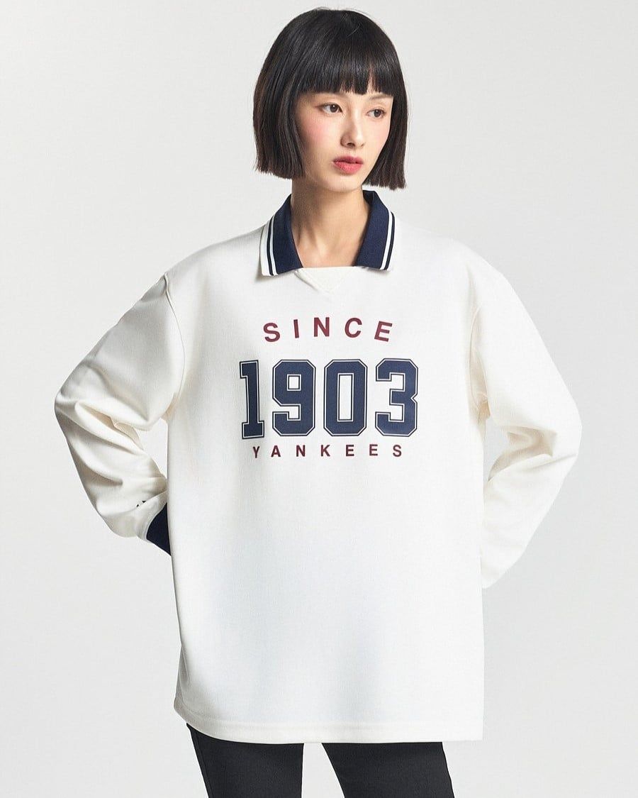  Áo Sweater MLB - Varsity Long Sleeve Sports Collar NY - 3ATSV0944-50CRS 