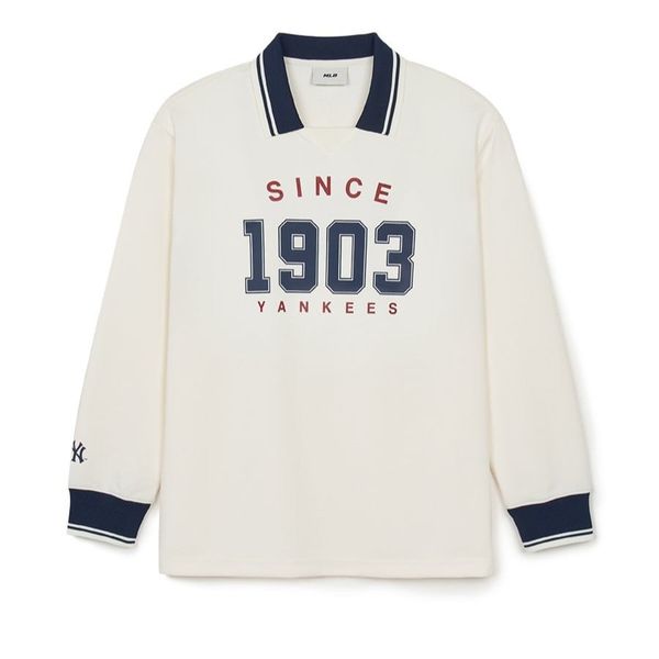 Áo Sweater MLB - Varsity Long Sleeve Sports Collar NY - 3ATSV0944-50CRS