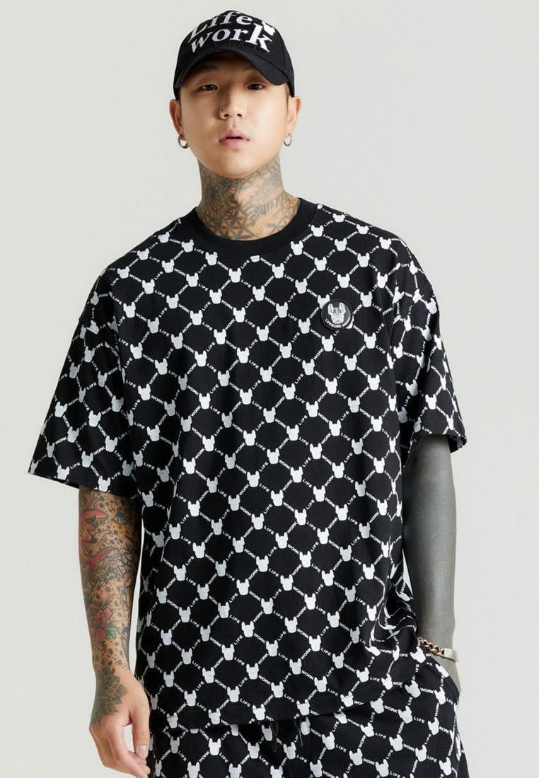  Áo thun Life Work [Unisex] - Monogram Pattern T-Shirt - LW222TS101 